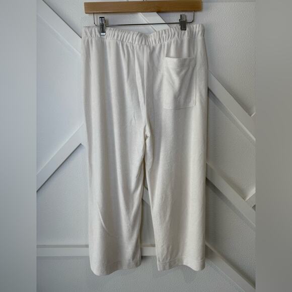 NWT Andie Swim The Cropped Pant Terry Cloth White Size Medium Swim Cover - Picture 3 of 8